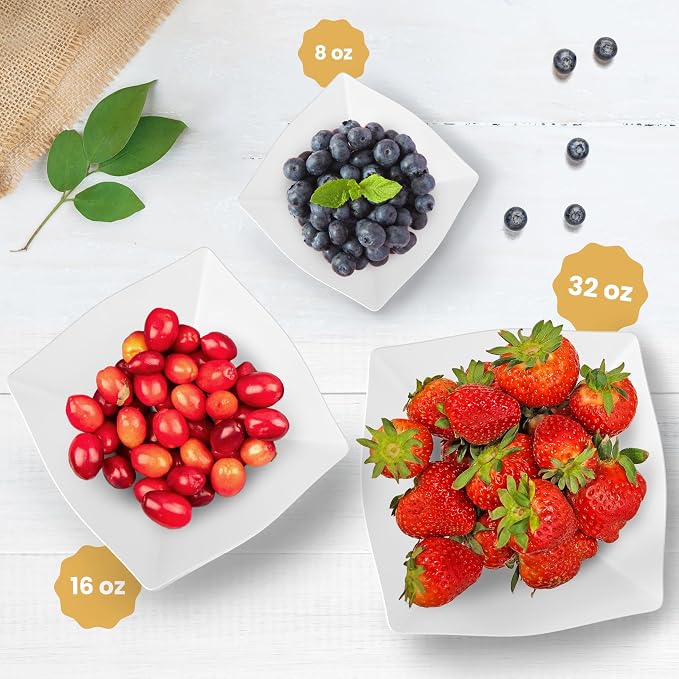 R-kay 6 Pack Square Plastic Serving Bowls - Image 3