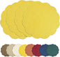 AHHFSMEI Round Faux Linen Placemats Set of 4 Waterproof Table Mats Heat Resistant Non-Slip and Stain Proof for Kitchen Dining Elegant Decor (Yellow,4)