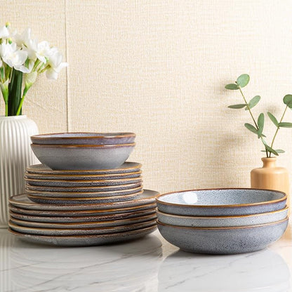 AmorArc 8.5'' Large Pasta Bowls, 36oz Ceramic Salad Serving Bowls Set of 6 - Image 7