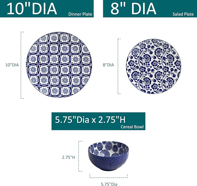 LEHAHA 12 Pieces Modern Porcelain Dinnerware Set，Service - Image 6
