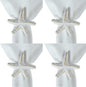 Split P Starfish Metal Napkin Ring Set of 4 | Rustic Whitewashed Aluminum Napkin Holders with Textured Starfish Design | Coastal, Beach & Nautical Table Décor | 2.75" x 3"
