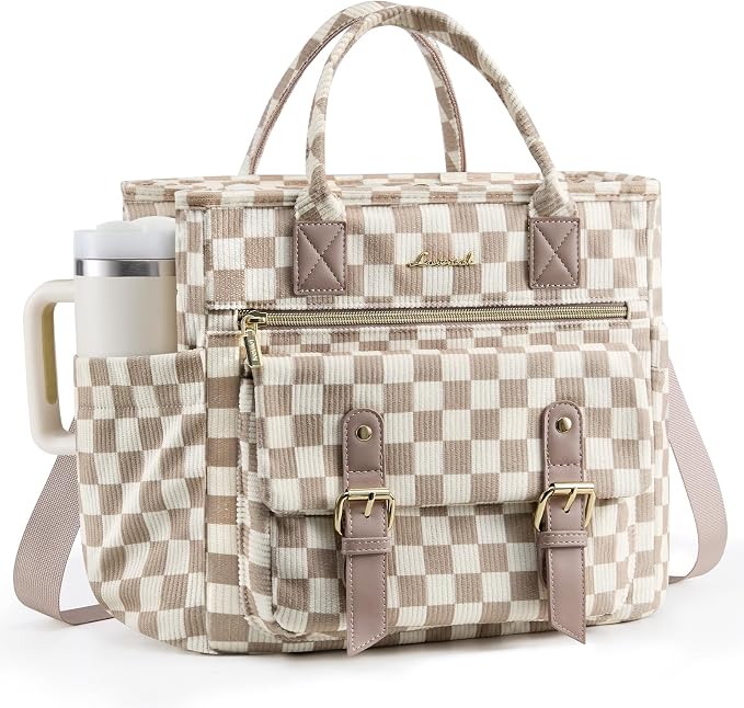 LOVEVOOK Checkered Lunch Bag Women, Insulated Lunch Tote Bag by LOVEVOOK