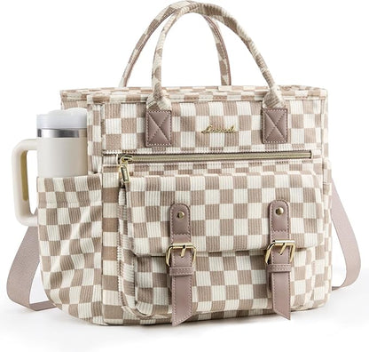 LOVEVOOK Checkered Lunch Bag Women, Insulated Lunch Tote Bag by LOVEVOOK