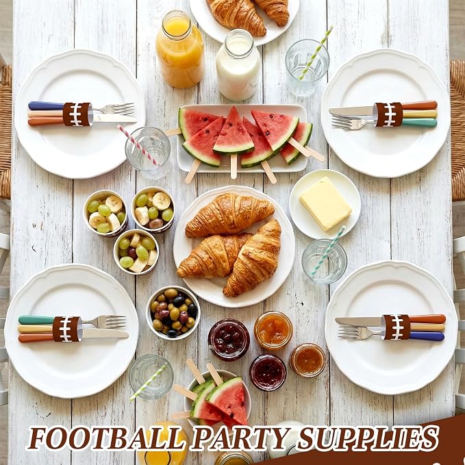FoldTier 300 Pcs Football Paper Napkin Rings Bulk Disposable Sports Napkin - Image 6