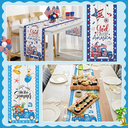 LemonRoad 12 Pcs Holiday Table Runner 72 Inches Seasonal Truck Table Decor - Image 3