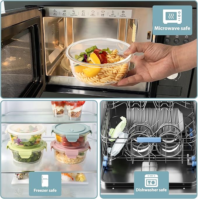 2.5 Cup/20oz Glass Meal Prep Food Storage Containers - Image 4