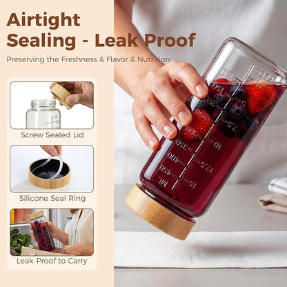 16 oz Square Glass Juice Bottles - Image 3