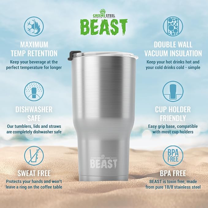 Beast 20 oz Tumbler Stainless Steel Vacuum Insulated Coffee Ice Cup Double Wall - Image 6