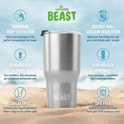 Beast 30 oz Tumbler Stainless Steel Vacuum Insulated Coffee Ice Cup Double Wall - Image 6