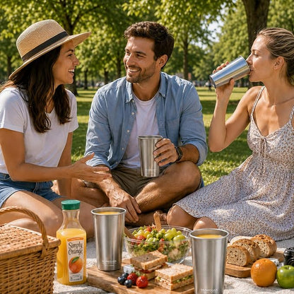 Stainless Steel Cups 20oz/600ml, Stainless Steel Pint Tumbler | Camping - Image 6