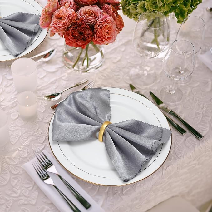 KPOSIYA Napkin Rings Set of 20, Metal Gold Napkin Rings Bulk - Image 5