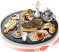 24" Oak Wooden Lazy Susan Turntable for Dining Table, Extra Large Round Lazy Susans Organizer for Kitchen Countertop Charcuterie Boards Cheese Board Organization and Storage Black Home Decor