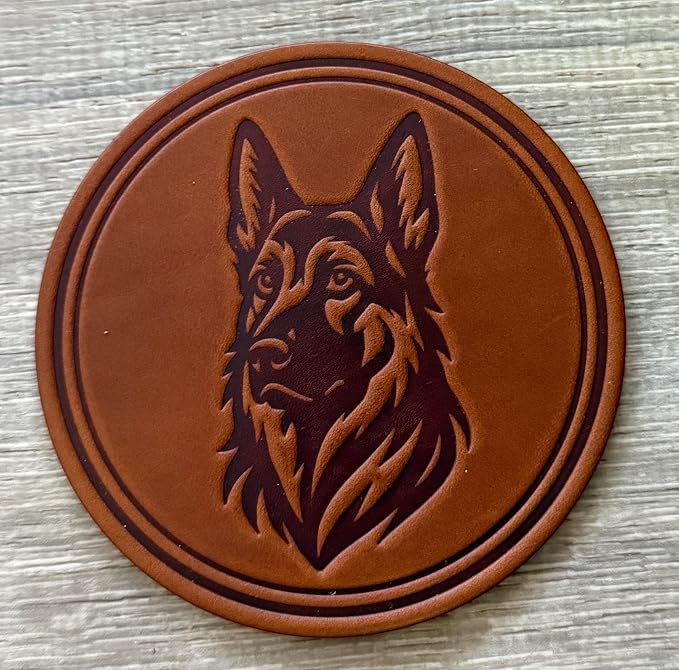 Dog Breed Leather Coasters – Premium Full Grain Table Protectors - Image 2