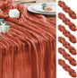 Cheesecloth Fall Table Runner Terracotta 10FT Boho Gauze, 6 Pack | 120 Inch by Wokceer