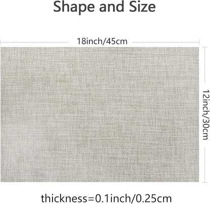 DACHUI Placemats Set of 4, Linen Look Woven Place Mats, Water Resistant, Heat Resistant, Washable, Durable Table Mats (Beige White)