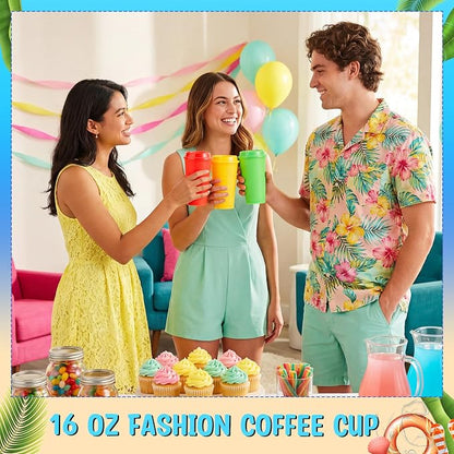 Honeydak 45 Pack 16 oz Reusable Coffee Cups - Image 5