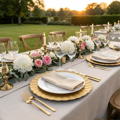 13 Inch Gold Scalloped Charger Plates - Image 4