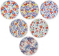 AD Set of 6 Coasters for Drinks Absorbing Round Ceramic Stone Coaster with Cork Base Tabletop Protection Mat for Mugs and Cups,Office,Kitchen (Watercolor Flowers)