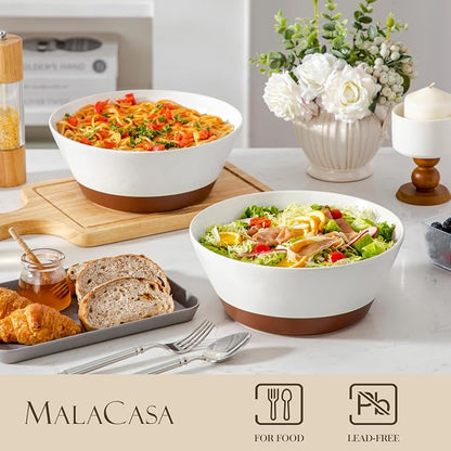 MALACASA Serving Bowls, 105oz Large Salad Bowls - Image 4