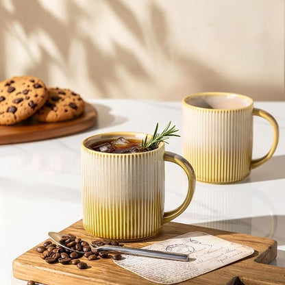 theterra Ceramic Coffee Mugs Set of 6, 14.2 oz Coffee Cups - Image 6