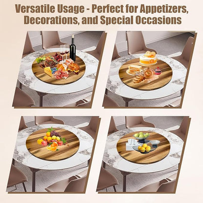 20'' Acacia Wooden Lazy Susan for Table Top,Large Lazy Susan for Dining Table,Table Turntable Storage,Extra Large Lazy Susans Organizer with Durable,Turning Turntable for Cabinet,Countertop or Pantry