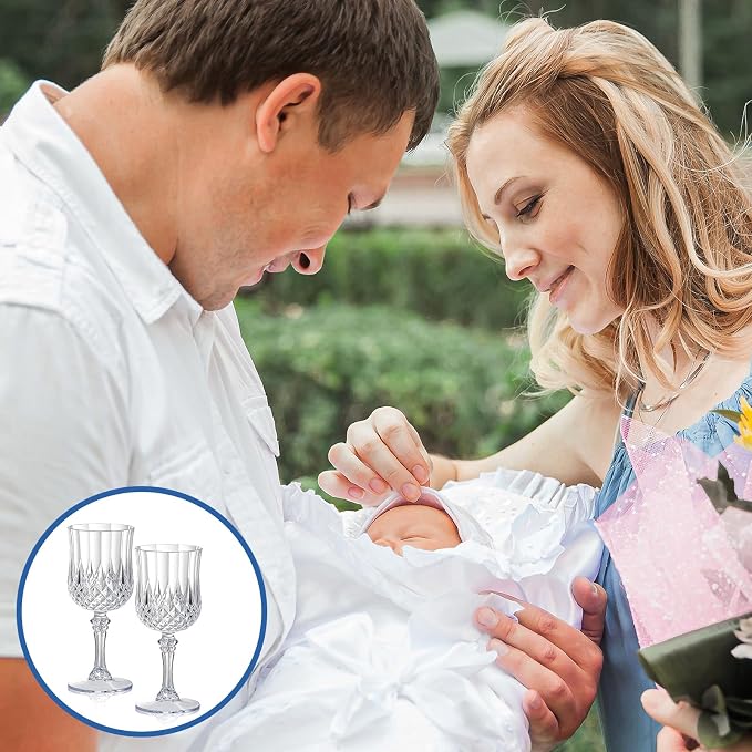 XUWAIDSGN 24 Pcs 7oz Plastic Vintage Wine Glasses Drinking Glasses Unbreakable - Image 7