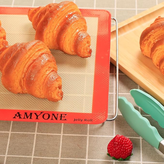 AMYONE Silicone Baking Mats for 10x15" Jelly Roll Pan, Nonstick Reusable Food - Image 7