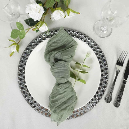 Efavormart 5 Pack 24"x19" Dusty Sage Matte Gauze Cheesecloth Napkins, Soft - Image 7