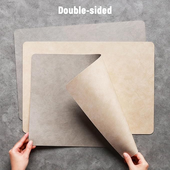 Vinyl Placemats Set of 6, Dual Sided Place Mats - Image 2