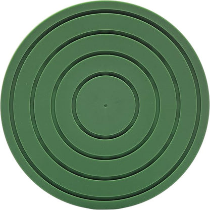 Drink Coasters for Tabletop Protection - Set of 4 No-Slip Silicone Rubber Coasters for Coffee Table, Desk & More - USA-Made Coasters for Drinks w/Liquid-Catching Grooves (Cactus Green)