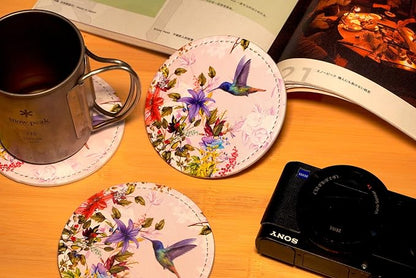 Hummingbirds Bird Flower Coasters - Image 3