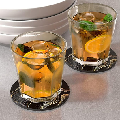 Coasters for Drinks, Kitchen Home Decor Housewarming Gift, Round 4 in - Image 2