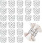 Crystal Metal Napkin Rings Set, Elegant Wedding/Party Table Decor, Shiny Holiday Dinner Accessories Bulk, Bridal Shower Gift, Anniversary, Christmas, Home Decor Essentials (Silver, 24-Pcs)