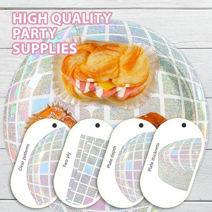 250Pcs Disco Party 70s Disco Party Supplies, Serves 50 | Pink Silver Disco Ball - Image 4