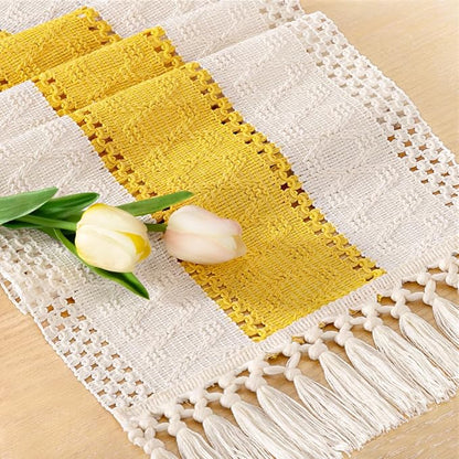 Boho Table Runner Summer Farmhouse Rustic Dining Dresser Scarf Home Decor | by Socomi