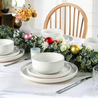 LIANYU Dinnerware Sets, 12 Piece Plates and Bowls Set - Image 5