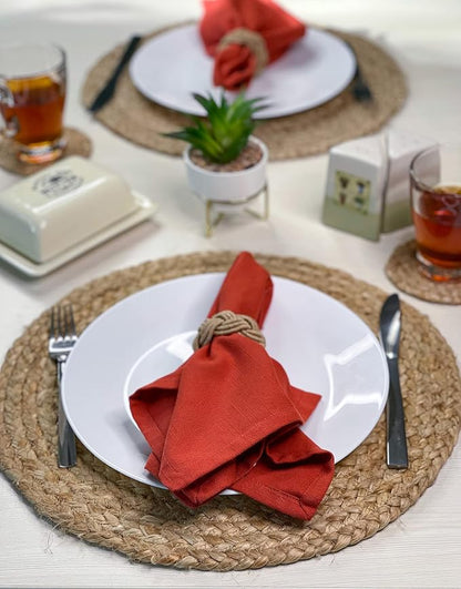 Round Woven Jute Braided Placemats, 14 Inch | Farmhouse, All Natural - Image 5
