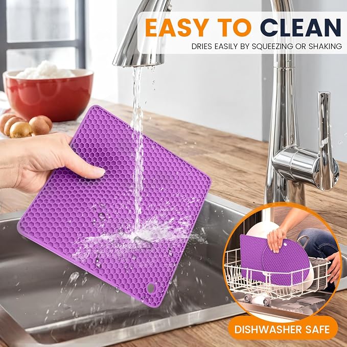 Silicone Trivet Mats 4 Heat Resistant Pot Holders Multipurpose Non-Slip Hot Pads - Image 6