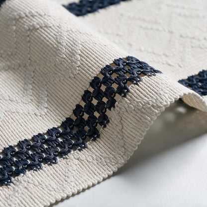 Artoid Mode Dark Blue Stripe Woven Rustic Table Runner 12x48 Inch | Holiday - Image 6