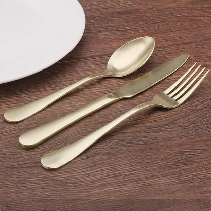 Matte champagne Silverware Set, 20-Piece Stainless Steel Flatware Set, Kitchen - Image 6