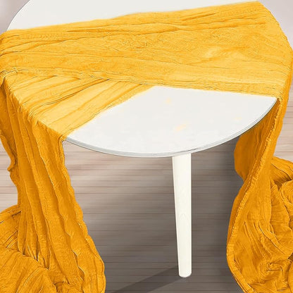 6 Pack Gold Cheesecloth Table Runner 35x120 Inch 10Ft Rustic Gauze Cheese Cloth - Image 2