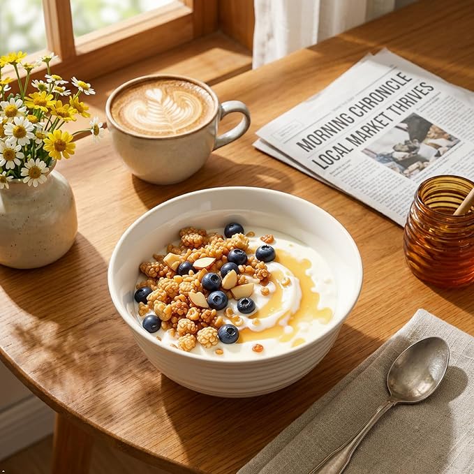 Serving Bowls Set of 2, 60 Ounce Ceramic Large Bowls, Deep Kitchen Bowls - Image 9