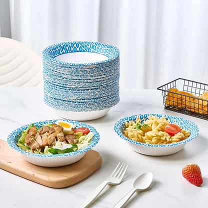 MUCHII 180 Count Paper Bowls 16 oz, Printed Soak Proof Disposable Bowls Bulk - Image 8