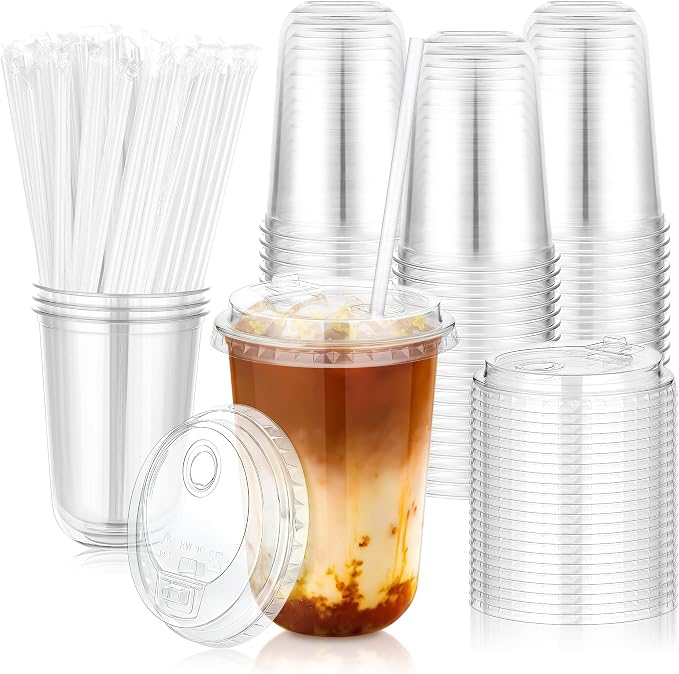 KesaPlan 50 Pack 16oz Clear Disposable Plastic Cups by KesaPlan