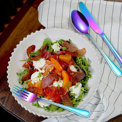 Colorful Forks Spoons Knives Silverware Rainbow Flatware Set - Image 4