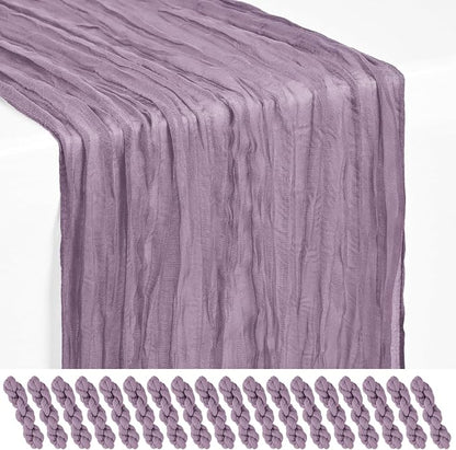 Showgeous 18 Pack Purple Cheesecloth Table Runner, 17 x 108 Inches | Boho by Showgeous