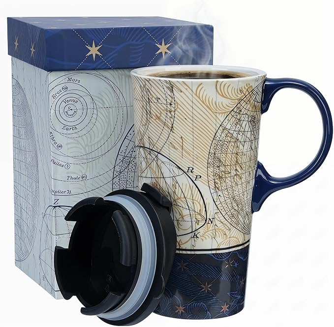 Topadorn 17oz Ceramic Travel Coffee Mug by Topadorn