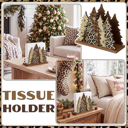 Leopard Print Christmas Tree Napkin Holder - Image 4