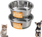 Neater Pet Brands Stainless Steel Dog Bowls with Non-Slip Rubber Bottom – 2 Cup (16 oz), Gray - Set of 2 Heavy Duty Metal Dog Bowls, Dishwasher Safe, Food or Water Bowl, Ideal for Small Dogs & Cats