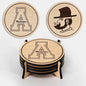 LazerEdge Appalachian State Mountaineers Wooden Coaster Set - Maple Wood - Officially Licensed Product - 4-Pack